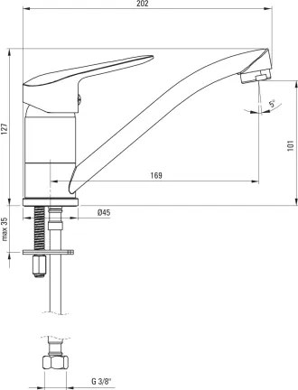 Deante BMO_N26M - BORO mosdócsaptelep 12,7 cm fekete