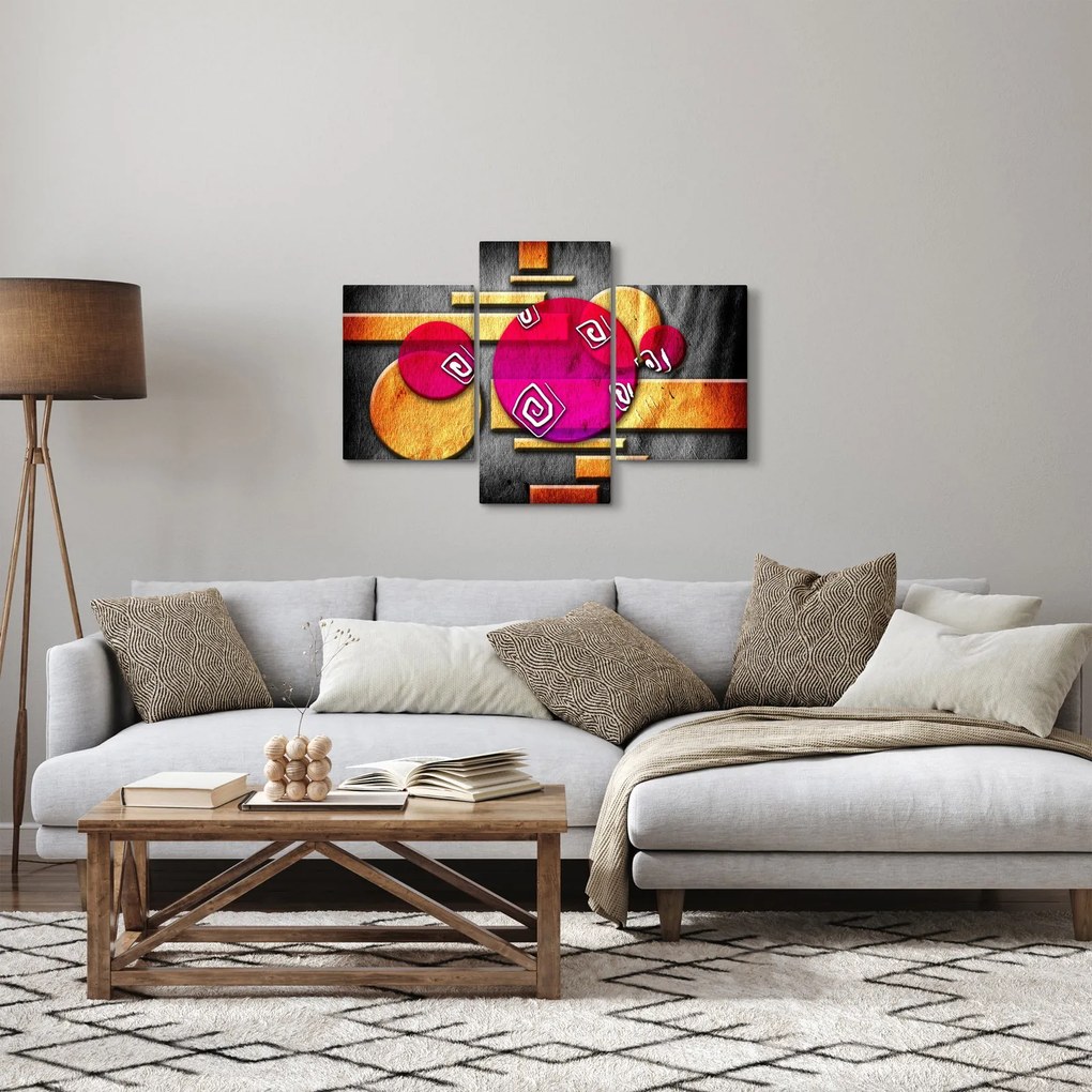 Absztrakt kép történelmi szimbólumokkal (90x60 cm)