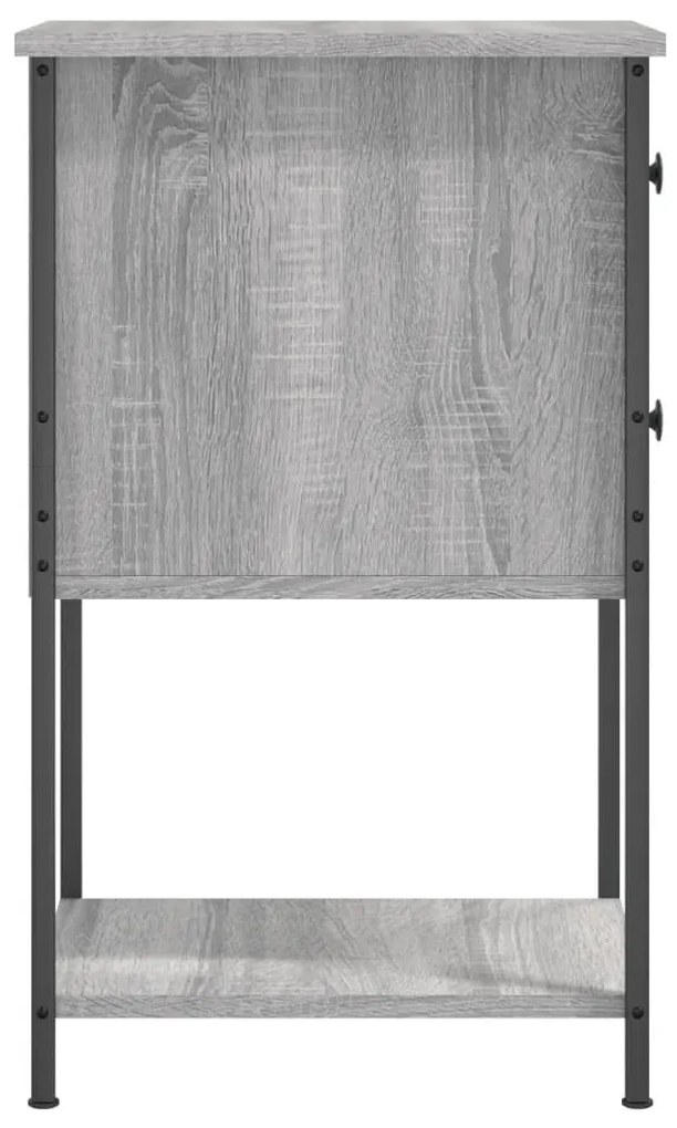 2 db szürke sonoma színű szerelt fa éjjeliszekrény 32x42x70 cm