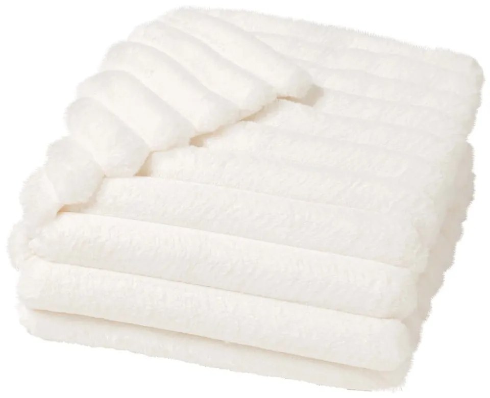 Krémszínű mikroplüss takaró 180x220 cm Boudoir – douceur d'intérieur