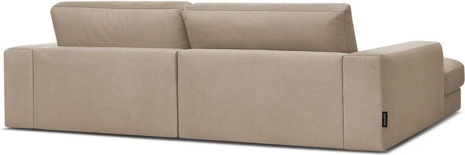 Szürkésbarna bársony sarokkanapé (bal oldali-heverő résszel) Sierra – Bobochic Paris