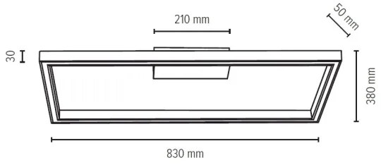 Spot-Light 91401174 - Dimmelhető LED lámpatest RAMME LED/34W/230V + távirányító matt tölgy