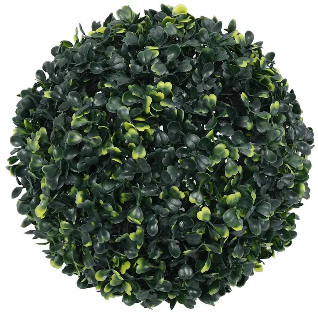 2 db zöld mesterséges boxwood gömbök LED fényekkel 45 cm