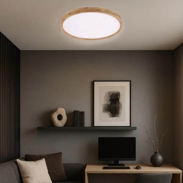 Brilagi - LED mennyezeti lámpatest WOODROUND LED/40W/230V 3000/4000/6000K átm. 60 cm