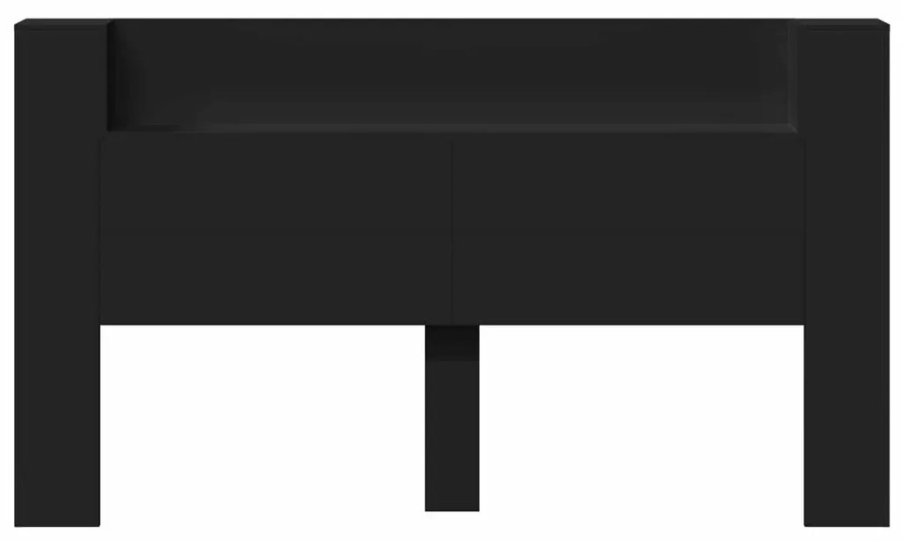 Fejtámla LED -es lámpákkal Fekete 180 x 16,5 x 103,5 cm Faanyag