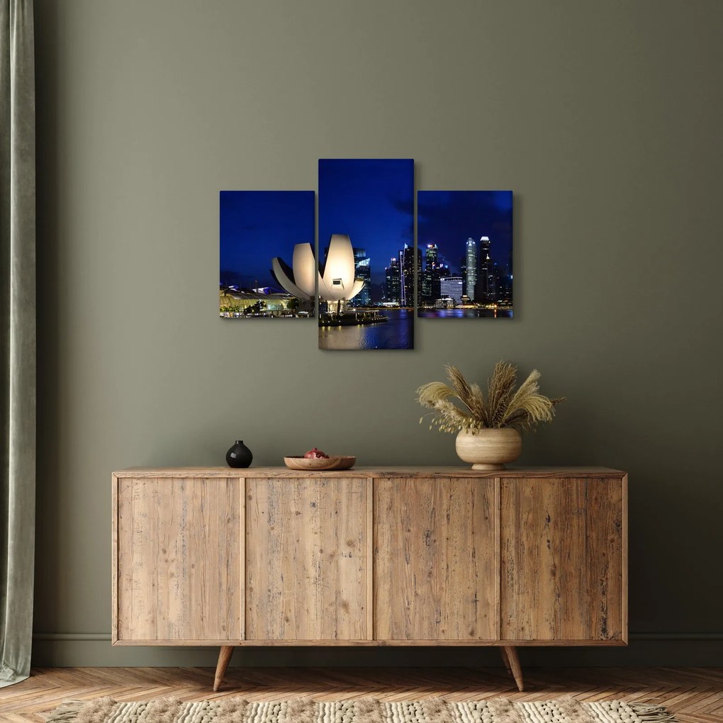 Éjszakai Szingapúr képe (90x60 cm)