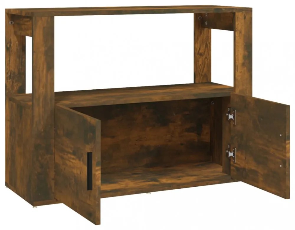 füstös tölgy színű szerelt fa tálalószekrény 80x30x60 cm