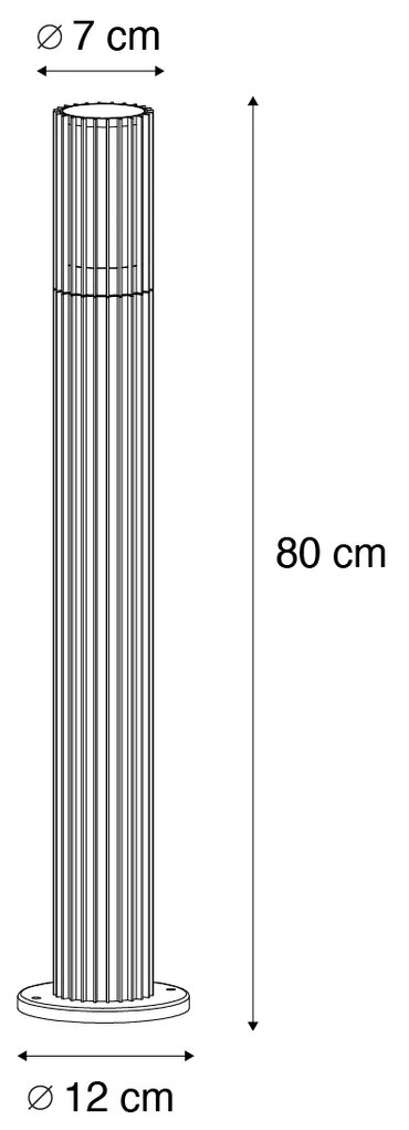 Okos kültéri oszlop fekete 80 cm IP44 RGBW incl. GU10 50mm - Boris