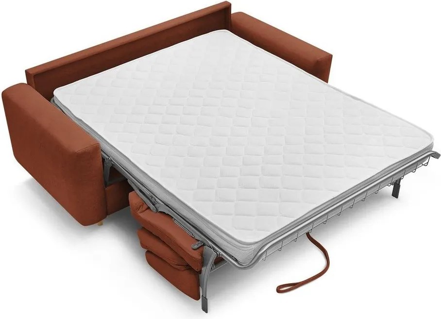 Narancssárga kanapé mindennapos alvásra-kinyitható 220 cm Cocoone – Bobochic Paris