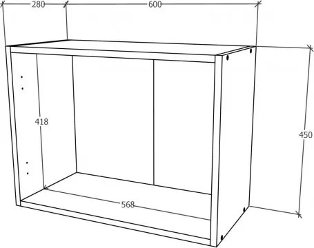 Benita 2 ajtós Felső konyhaszekrény Antracit-Fehér 60x30x45 cm