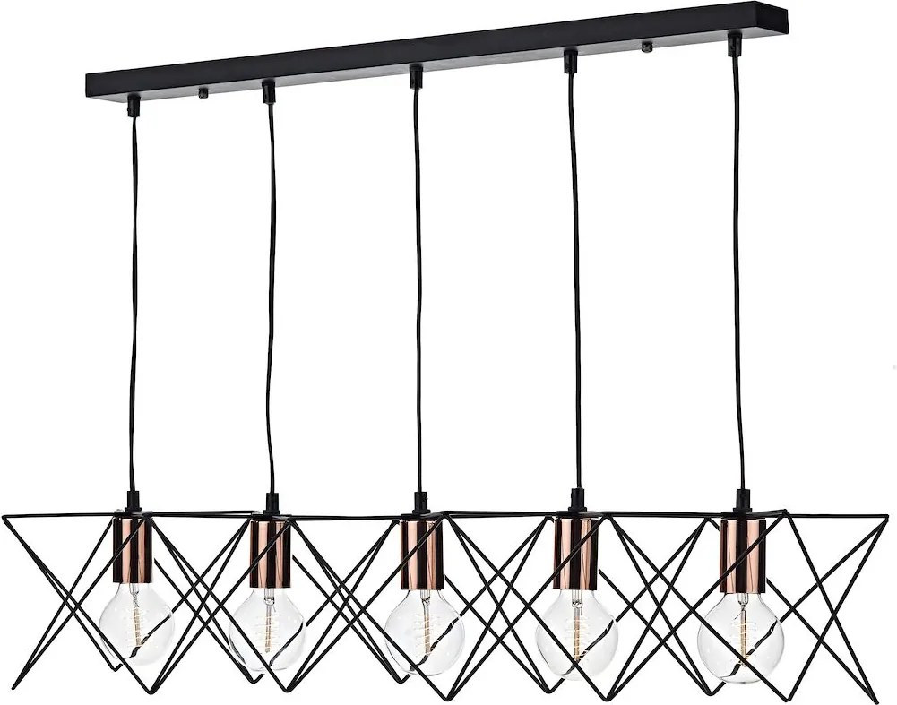 Dar lighting modern függeszték midi fekete réz darmid0522