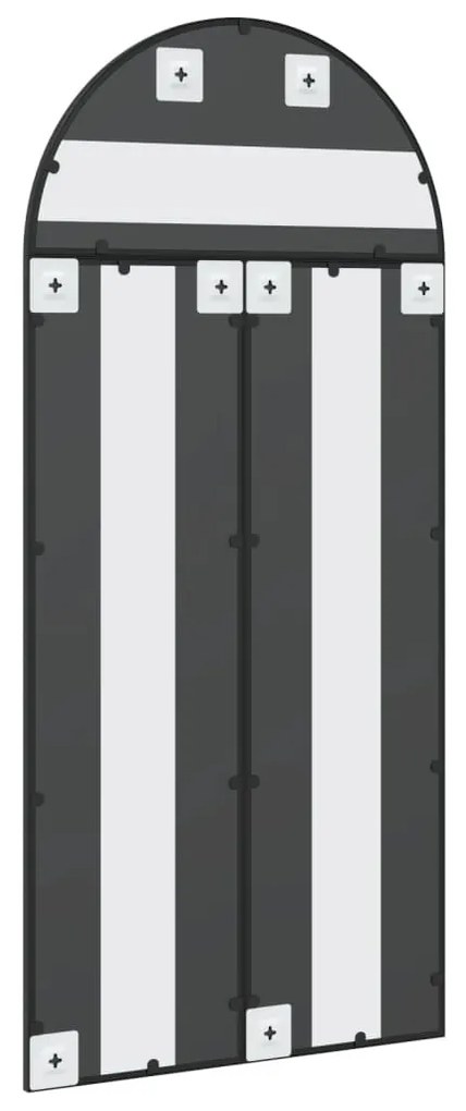 fekete ívelt vas fali tükör 60x130 cm