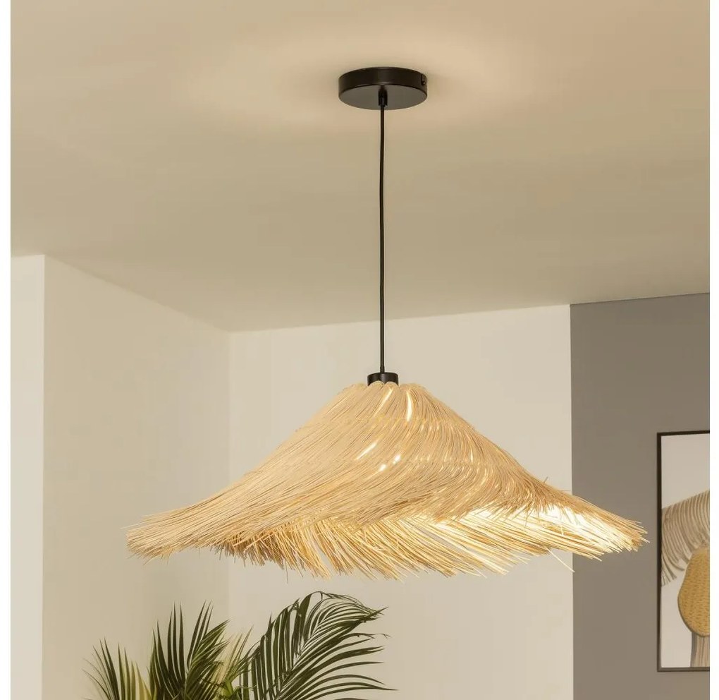 Brilagi - LED csillár kábelen CERIA BOHO 1xE27/40W/230V átm. 100 cm rattan