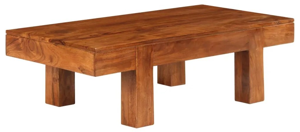 tömör akácfa dohányzóasztal mézszínű bevonattal 100x50x30 cm