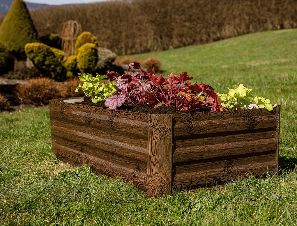 Magasított virágágy, barna, acél, NONKY TYP 4