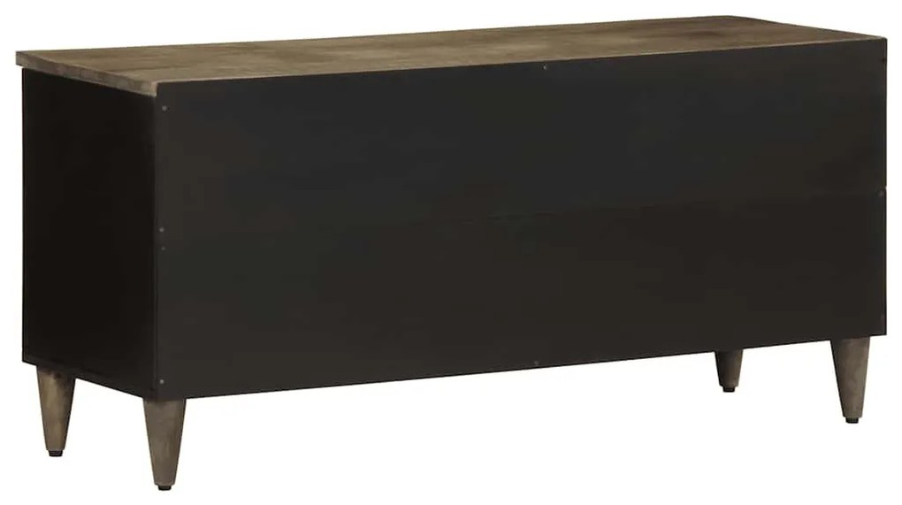 fekete tömör mangófa TV-szekrény 100 x 33 x 46 cm