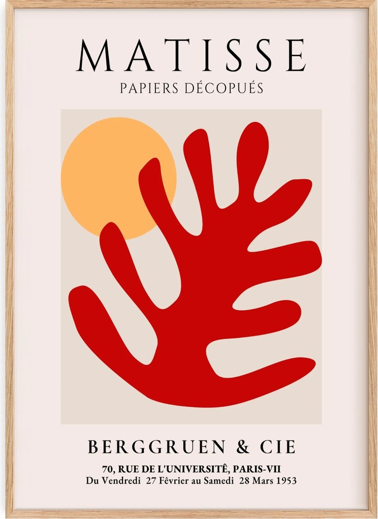 Poszter 50x70 Henri Matisse Papiers Découpés Piros kör alakú forma