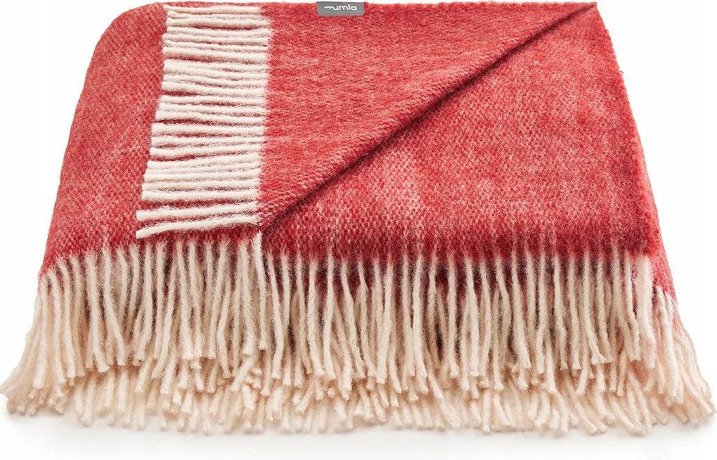 Nord bordó gyapjú takaró 150x200 cm gyapjú Mumla