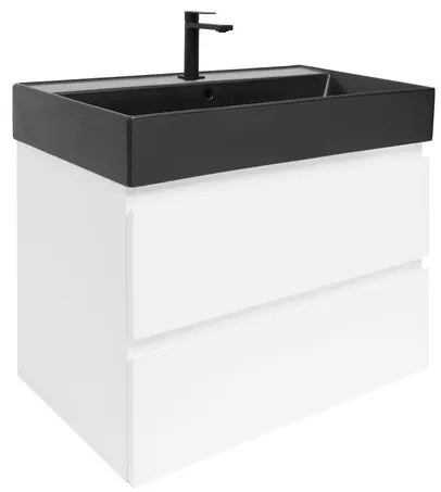 SAT B-Way Fürdőszobaszekrény mosdóval 79x50x45 cm fehér fényes BWAY280WU2B2B