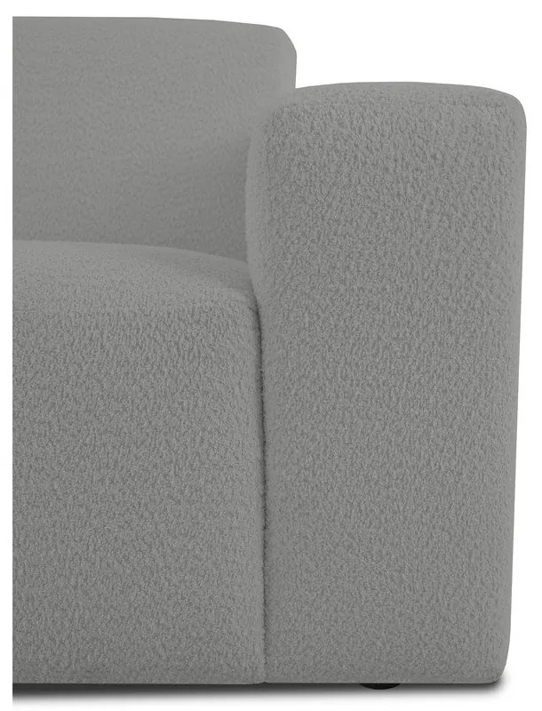 Szürke buklé sarokkanapé (U alakú) Roxy – Scandic