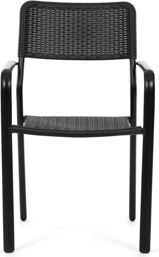 Kerti szék, fém, műanyag, fekete, AZC-H1021 BK