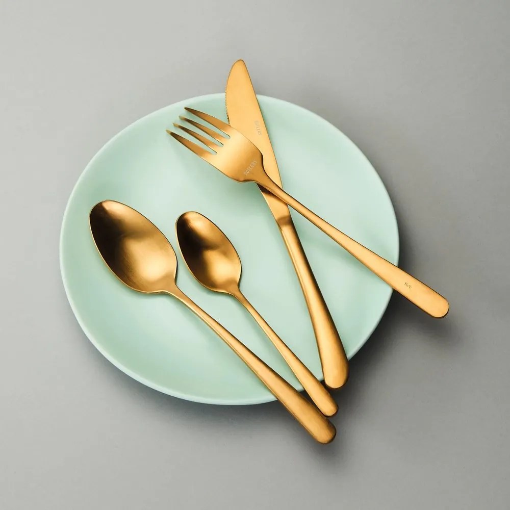 KINGS evőeszköz szett, matt arany