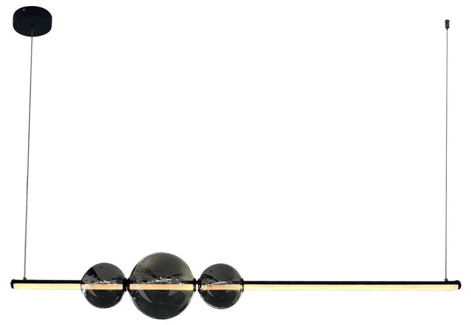 LED Csillár zsinóron KUGEL LED/30W/230V fekete