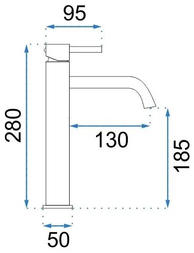 REA-B4104 - LUNGO mosdócsaptelep, 28 cm, fényes króm