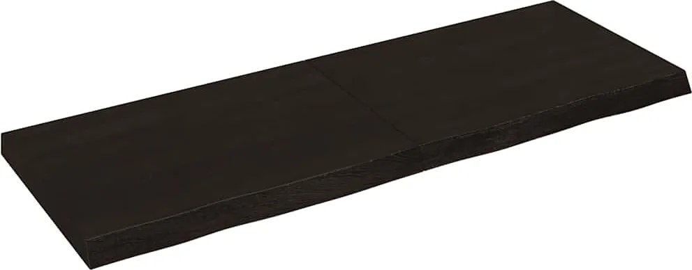 vidaXL sötétbarna kezelt tömör tölgyfa asztallap 140x50x(2-6) cm