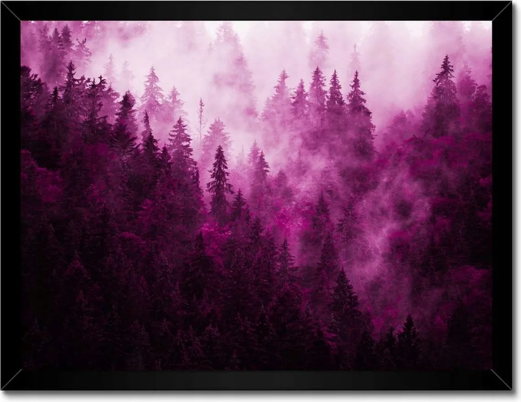 Poszter fekete keretben 40x30 Tájkép Rózsa Hegyek Köd