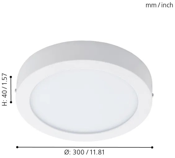 Eglo 96168 - FUEVA 1 LED fürdőszobai mennyezeti lámpa 22W/230V IP44