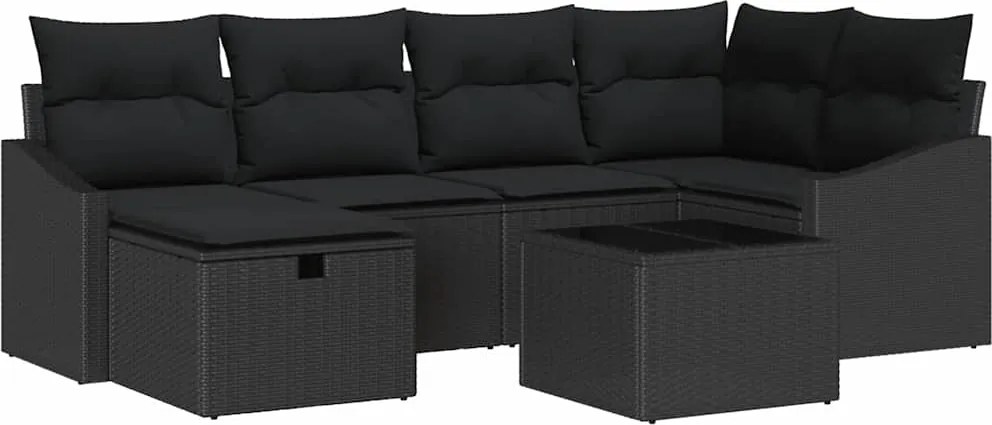 vidaXL Kanapé Szett párnával 7 pcs polirattan