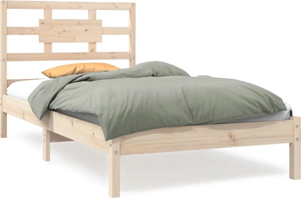 vidaXL Single tömör fa ágykeret 90 x 190 cm