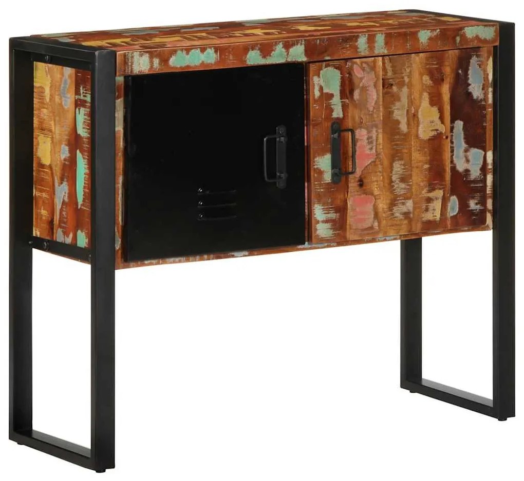 konzolszekrény többszínű 90x35x75 cm tömörfa újrahasznosított