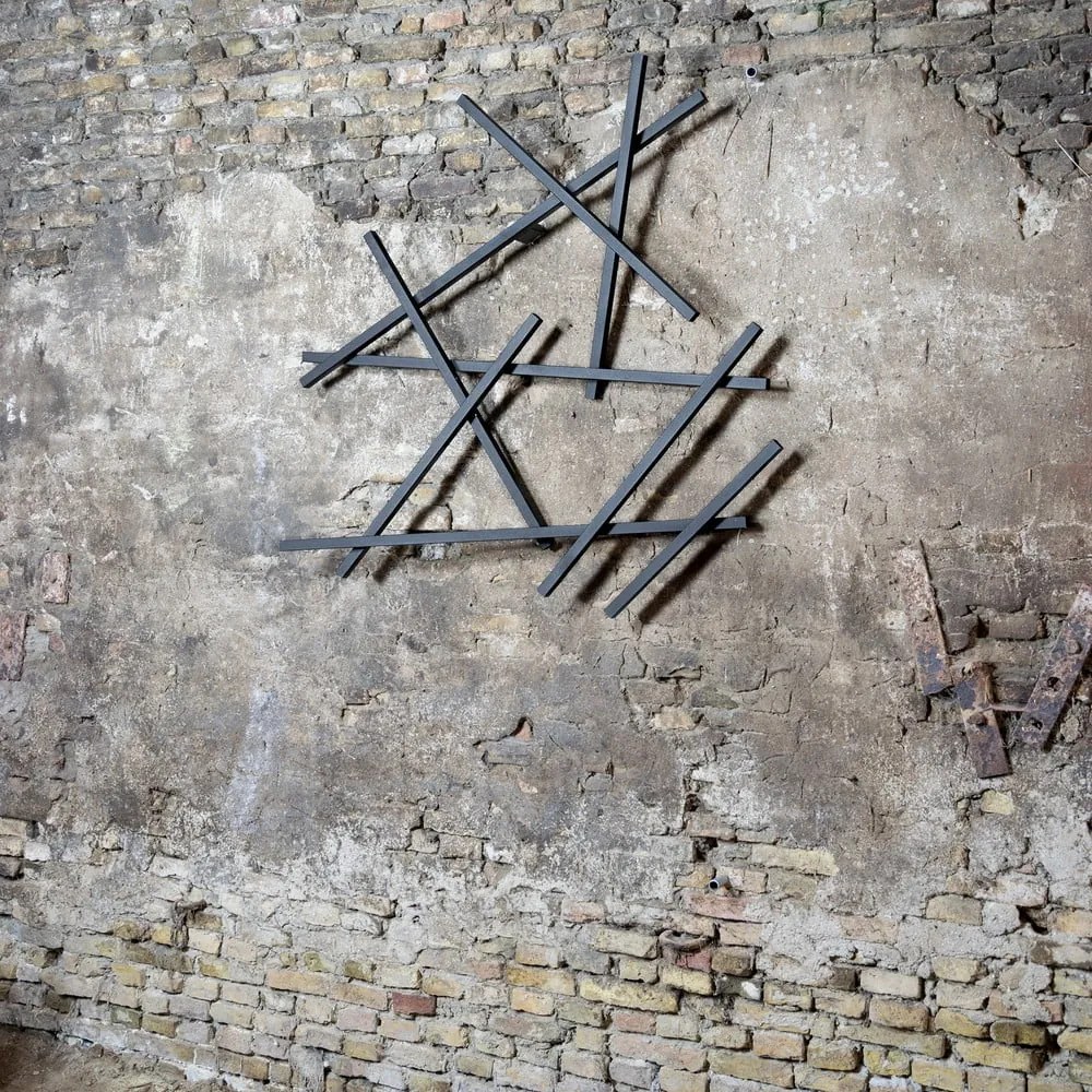 Fekete fém fali fogas 79 cm Matches – Spinder Design