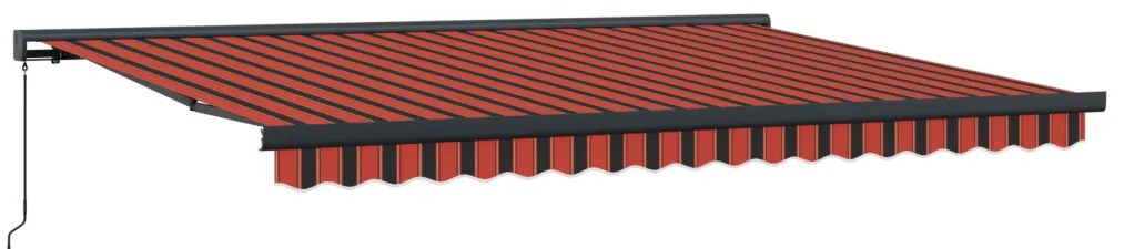 Manuális Behúzható Napellenző Narancs és Barna színben, 450x300 cm
