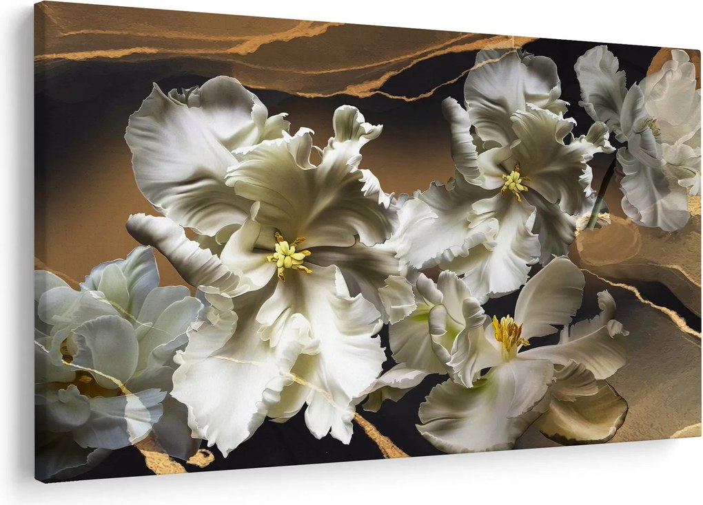 Kép - Orchidea virágok márvány háttérrel (90x60 cm)