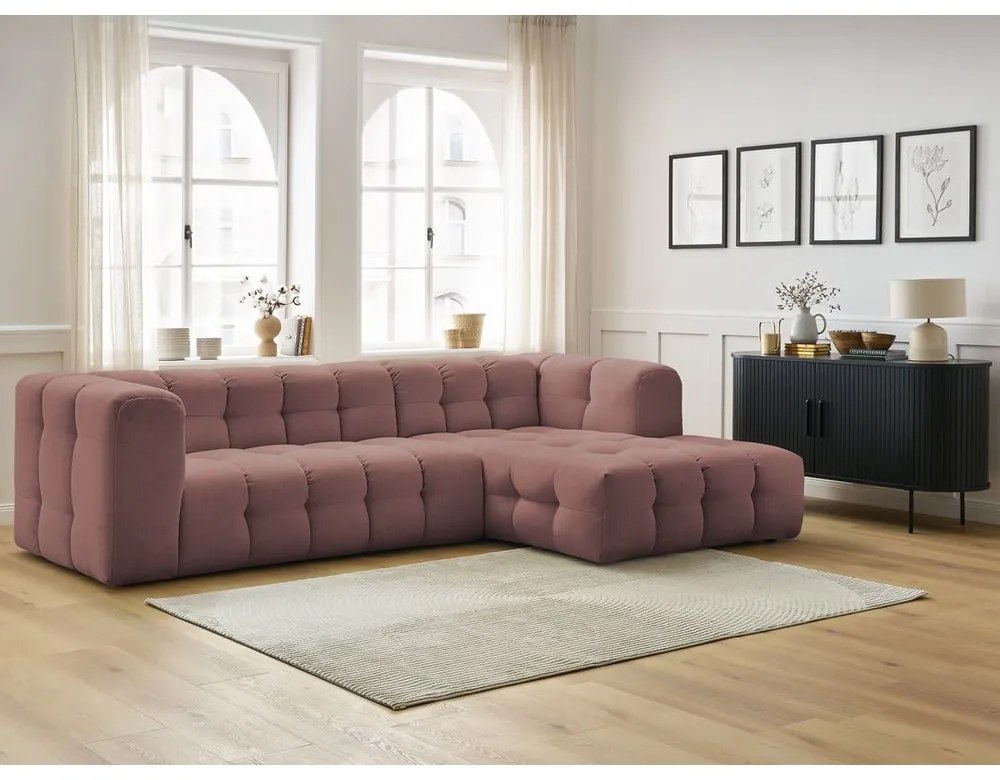 Világos rózsaszín sarokkanapé (jobb oldali) Cloud – Bobochic Paris