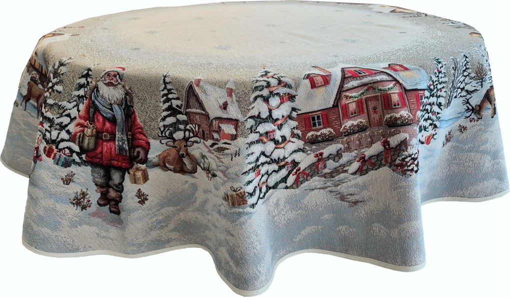 Kerek asztalterítő 140 cm karácsonyi 1376