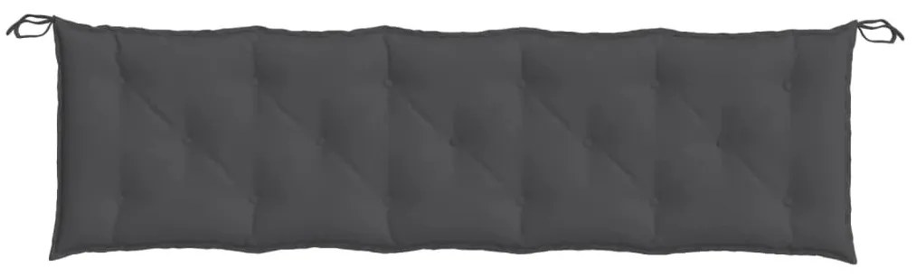 2 db melange antracitszürke szövet kerti padpárna 180x50x7 cm