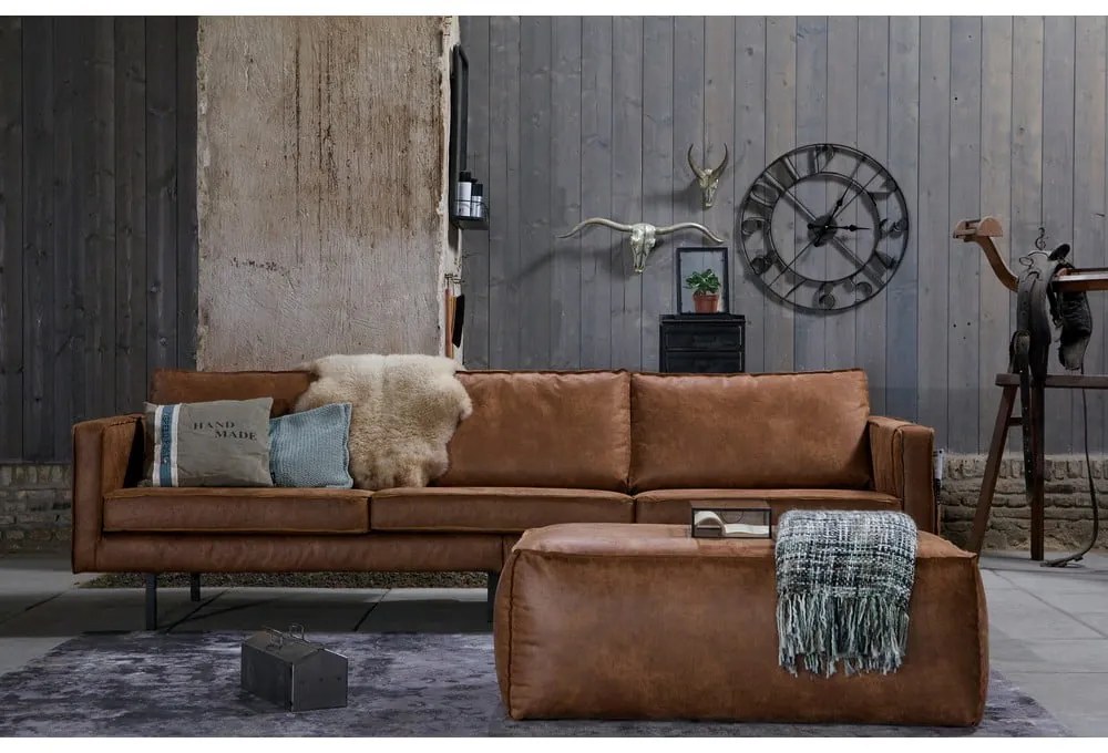 Konyakbarna bőrutánzat lábtartó Rodeo – WOOOD