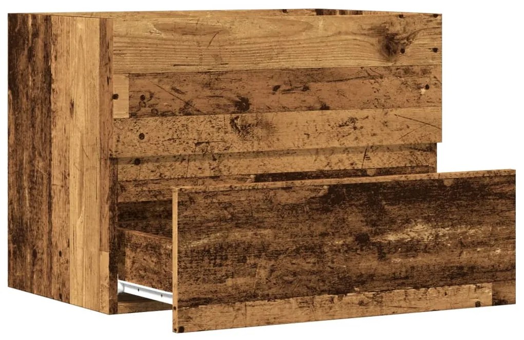 antik fa színű szerelt fa fürdőszobaszekrény 60 x 38,5 x 45 cm