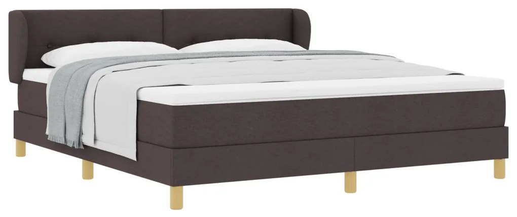 Boxspring Ágy Matraccal Sötétbarna Színben, 180x200 cm Szövet