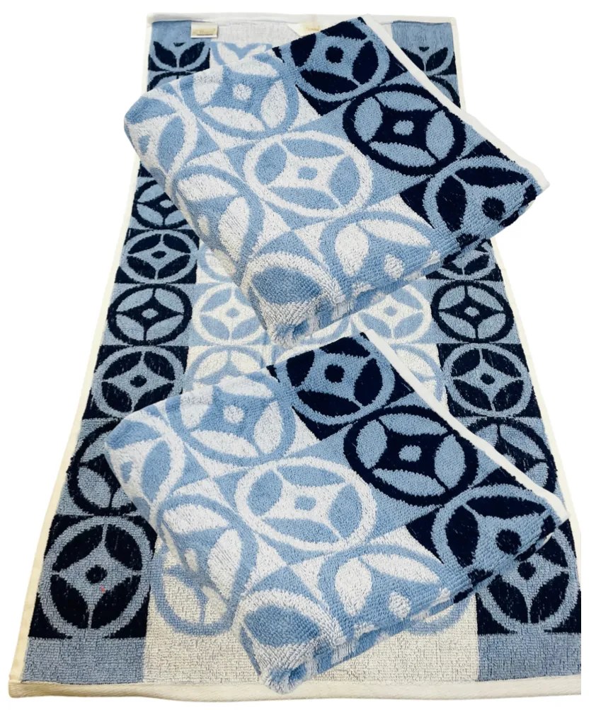 Frottír törölköző Kompass kék 70x140cm TiaHome