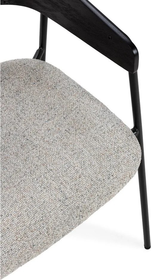 Fekete-bézs kárpitozott karfás étkezőfotel szett 2 db-os Cora – MOME