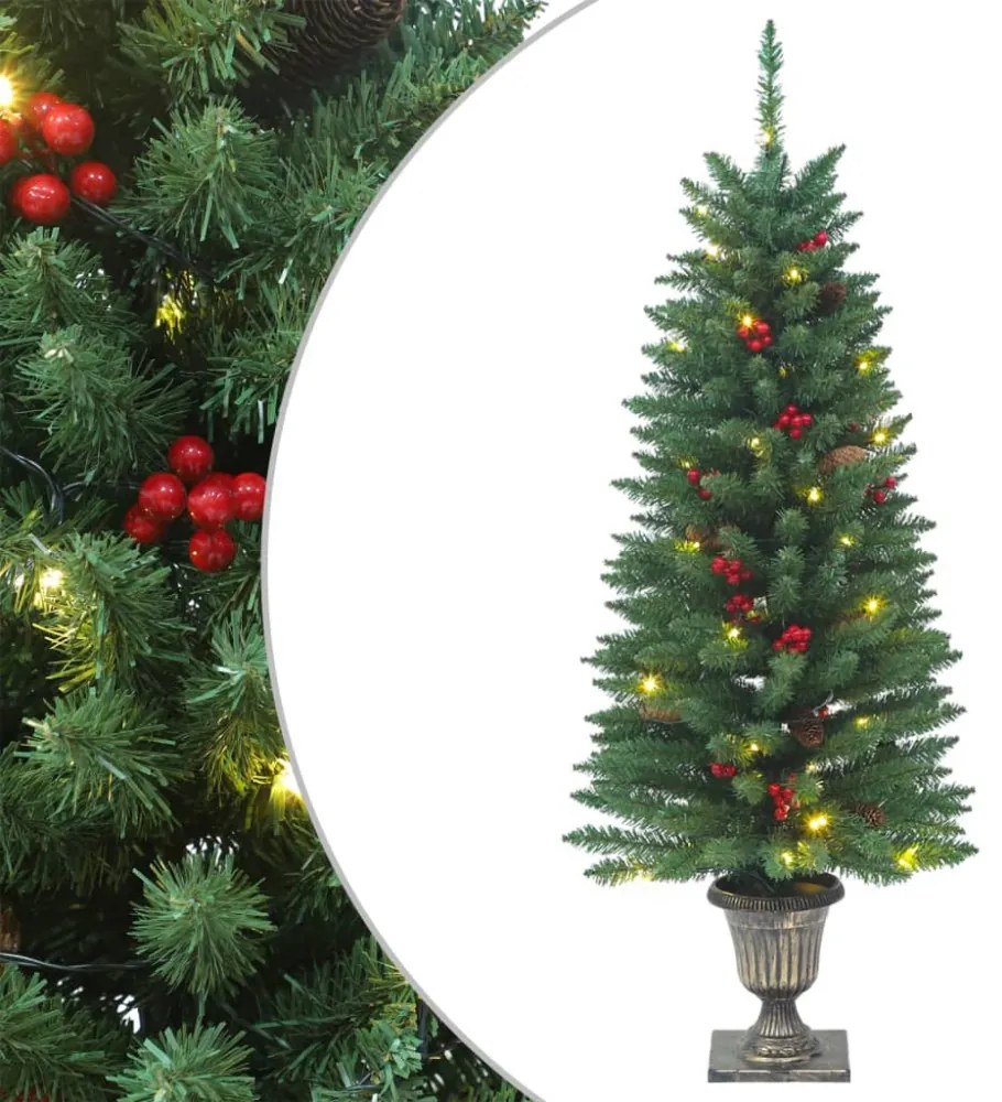 2 db zöld műkarácsonyfa 100 db LED-del 120 cm