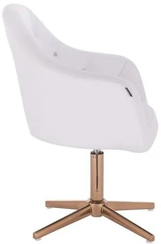 HC830CROSS Fehér modern műbőr szék arany lábbal