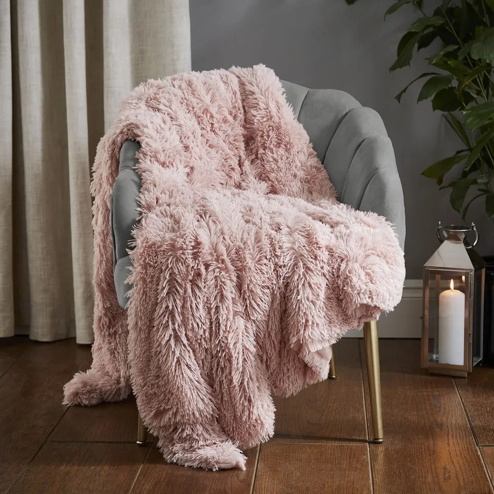 Rózsaszín mikroplüss ágytakaró franciaágyra 245x280 cm Cuddly – Catherine Lansfield