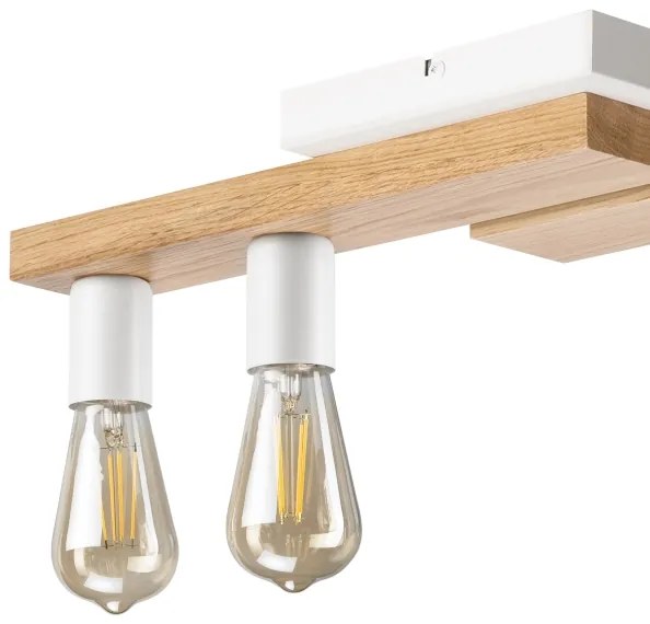 Felületre szerelhető csillár MATTE 4xE27/15W/230V fehér/tölgy