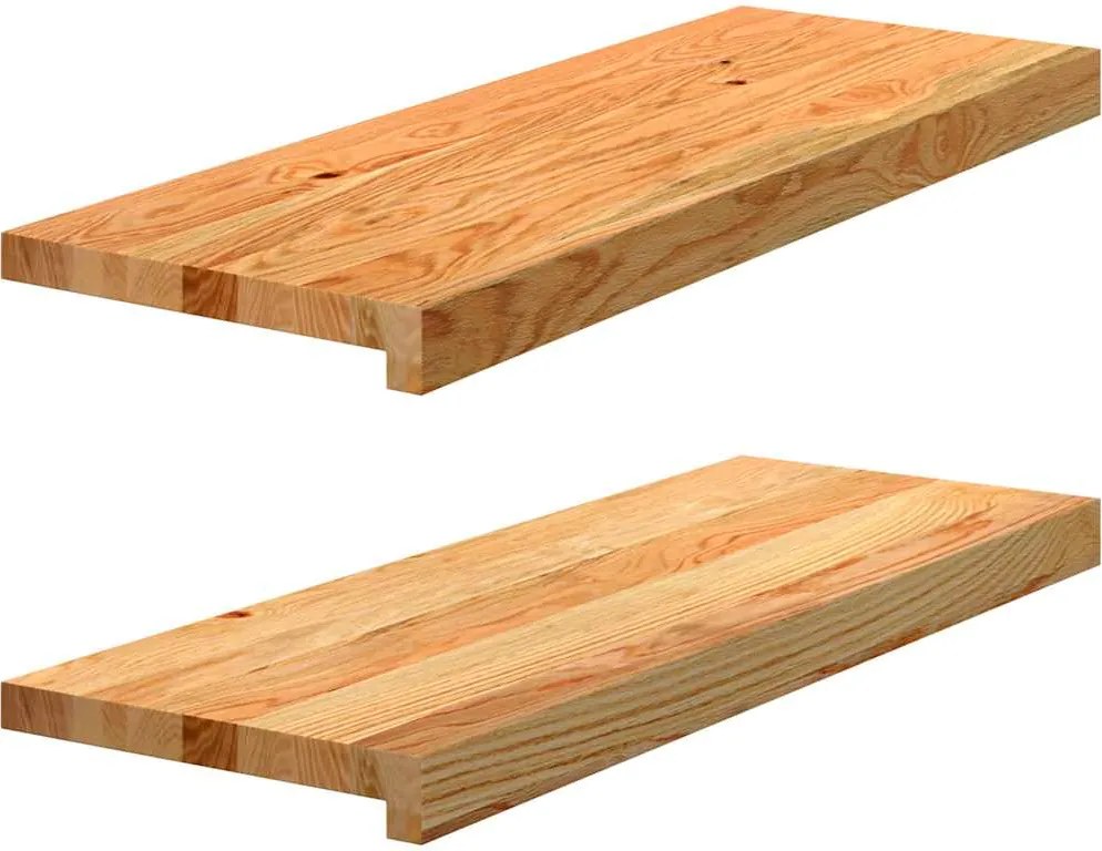 vidaXL 2 db tömör tölgyfa világosbarna lépcsőfokok 70x25x2 cm